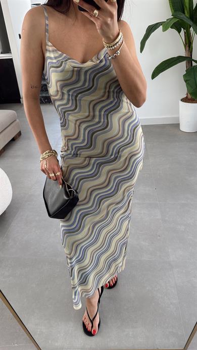 Losi Askılı Likralı Tül Elbise-2