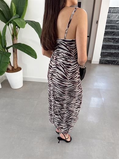 Losi Askılı Likralı Tül Elbise-5