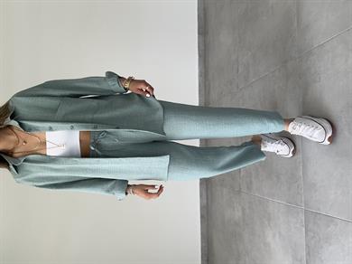 Luna Mint Yeşili Keten Gömlek Pantolon Takım