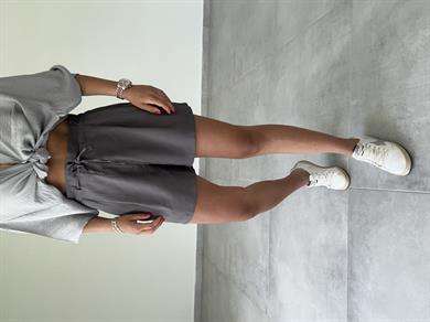 M-D Antrasit Beli Büzgülü Şort