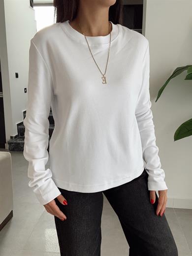 M-D Beyaz Uzun Kol Basic