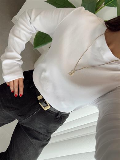 M-D Beyaz Uzun Kol Basic