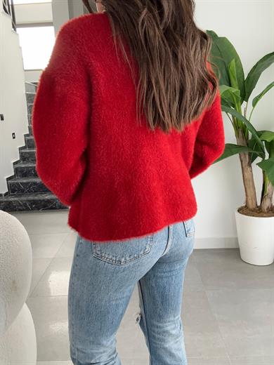 M-D Bordo Kalp Düğme Yumoş Hırka