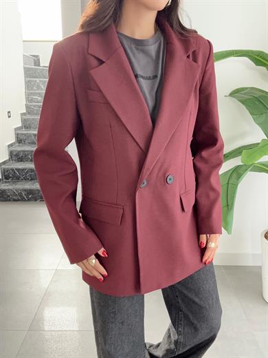 M-D Bordo Vatkalı Blazer