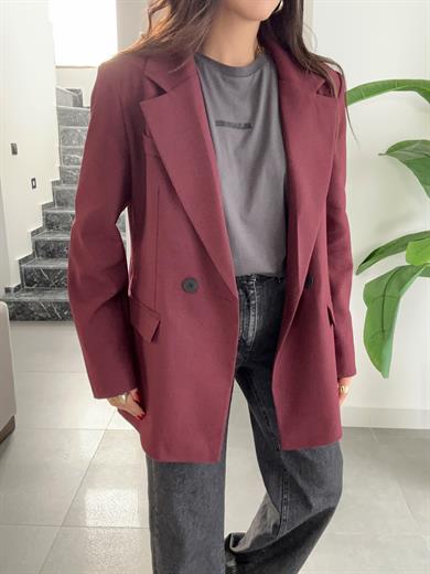 M-D Bordo Vatkalı Blazer