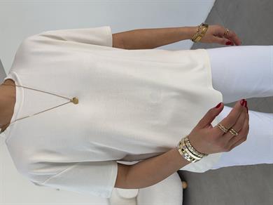 M-D Ekru İnterlok Bisiklet Yaka Basic