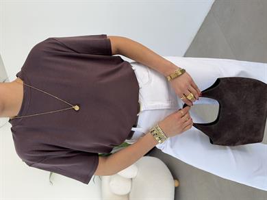 M-D Kahve İnterlok Bisiklet Yaka Basic