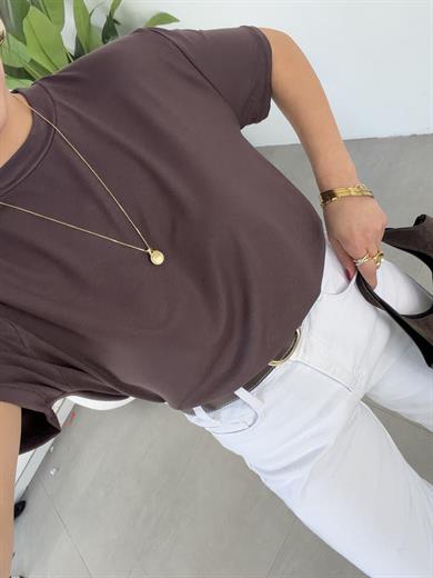 M-D Kahve İnterlok Bisiklet Yaka Basic