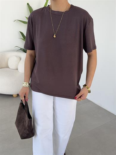 M-D Kahve İnterlok Bisiklet Yaka Basic