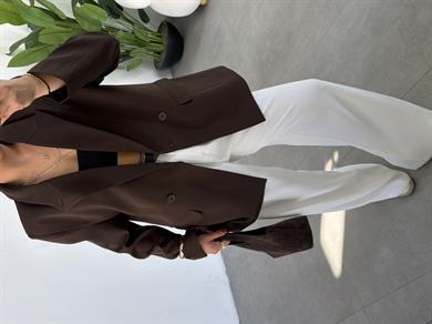 M-D Kahve Tensel Blazer Ceket