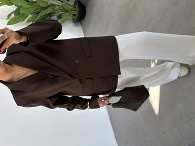 M-D Kahve Tensel Blazer Ceket