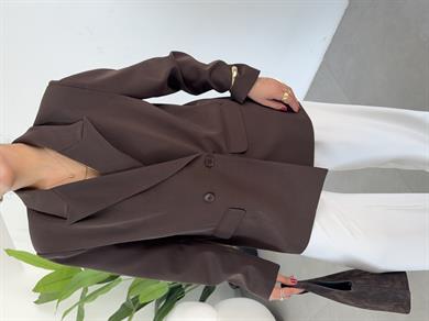 M-D Kahve Tensel Blazer Ceket