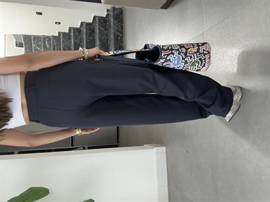 M-D Lacivert Palazzo Pantolon