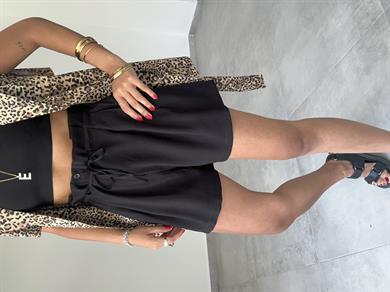 M-D Siyah Beli Büzgülü Şort