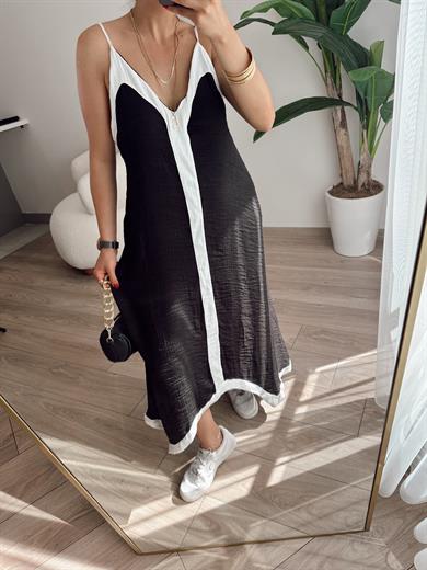 M-D Siyah-Beyaz Elbise