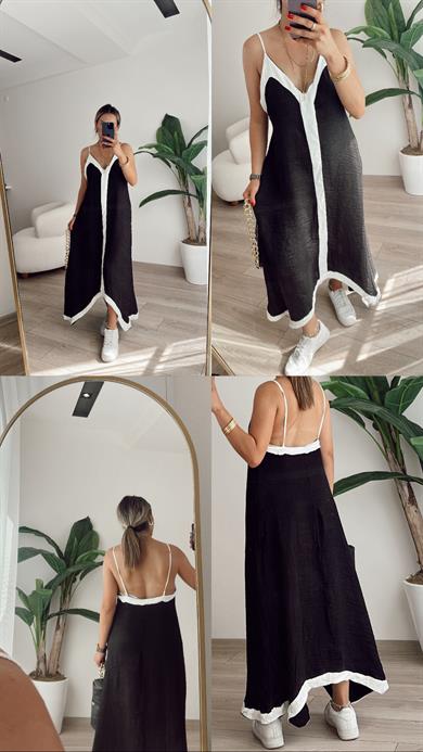 M-D Siyah-Beyaz Elbise