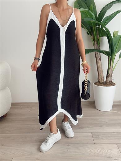 M-D Siyah-Beyaz Elbise