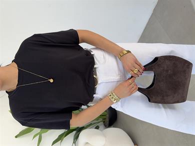 M-D Siyah İnterlok Bisiklet Yaka Basic