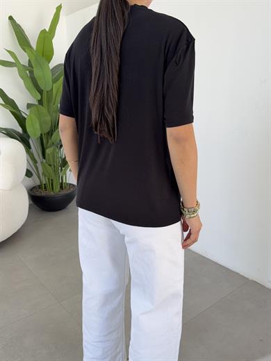 M-D Siyah İnterlok Bisiklet Yaka Basic