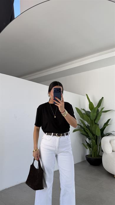 M-D Siyah İnterlok Bisiklet Yaka Basic