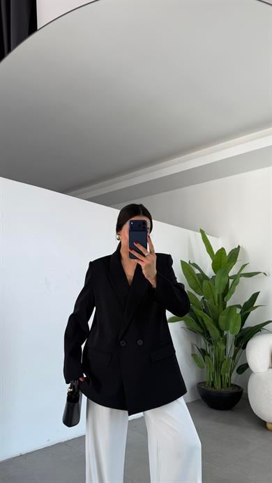 M-D Siyah Tensel Blazer Ceket