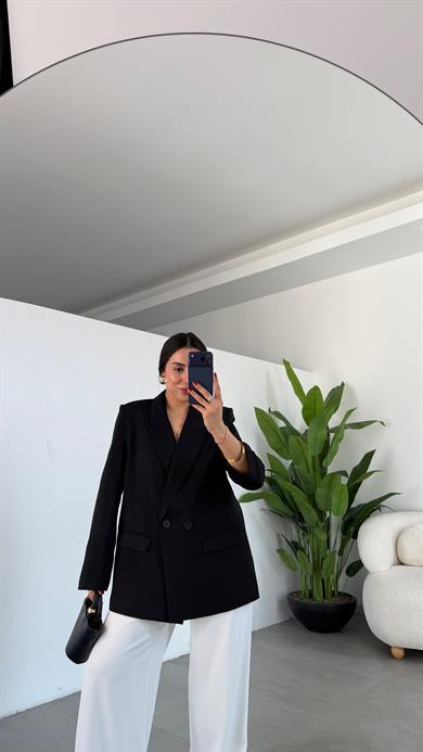 M-D Siyah Tensel Blazer Ceket