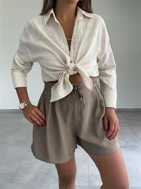 M-D Vizon Beli Büzgülü Şort