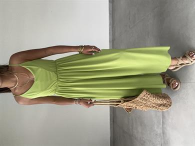 Maria Fıstık Yeşili Çapraz Askılı Tulum