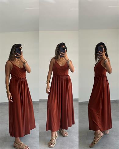 Maria Kiremit Yeşili Çapraz Askılı Tulum