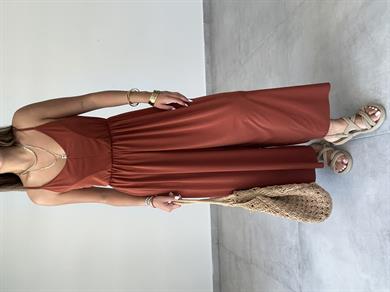 Maria Kiremit Yeşili Çapraz Askılı Tulum