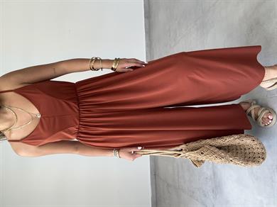 Maria Kiremit Yeşili Çapraz Askılı Tulum