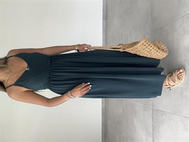 Maria Petrol Çapraz Askılı Tulum