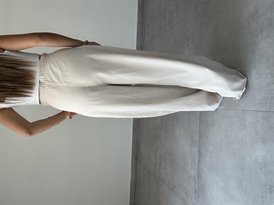 Marvin Bej Yıkamalı Gabardin Bol Paça Pantolon