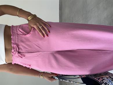 Marvin Pembe Yıkamalı Gabardin Bol Paça Pantolon