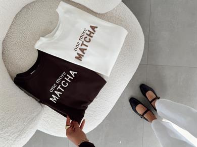Matcha Beyaz Nakışlı Tshirt