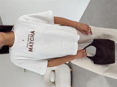Matcha Beyaz Nakışlı Tshirt