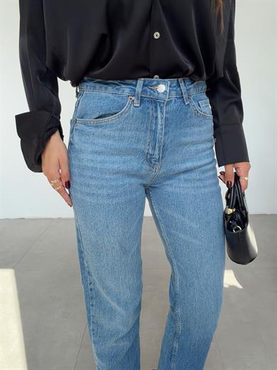 Mavi Boyfit Kesik Paça Jean