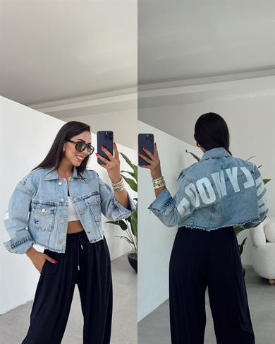 Mavi Crop Denim Ceket