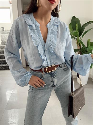 Mavi Fırfırlı Gömlek