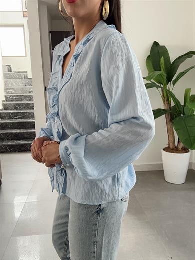 Mavi Fırfırlı Gömlek