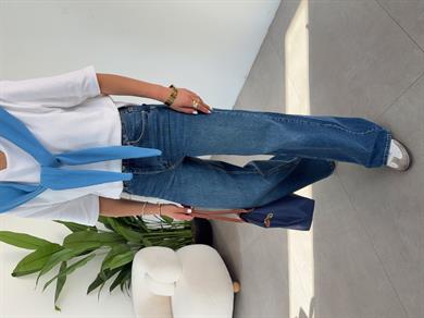 Mavi Geniş Paça Palazzo Pantolon