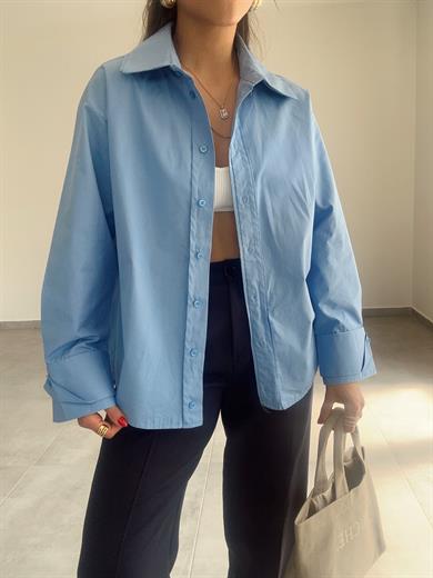 Mavi Poplin Gömlek
