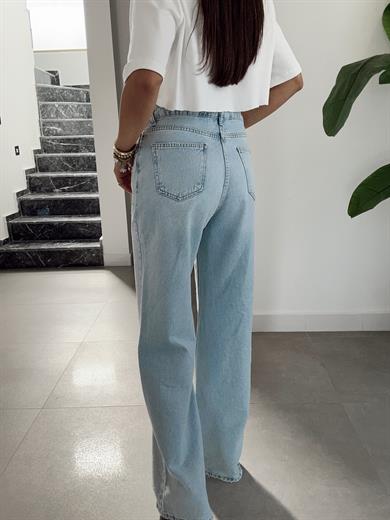 Mavi Taşlı Denim Pantolon
