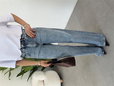 Mavi Taşlı Wideleg Jean