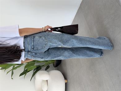Mavi Taşlı Wideleg Jean