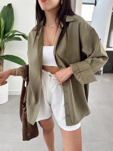 Melina Haki Oversize Gömlek
