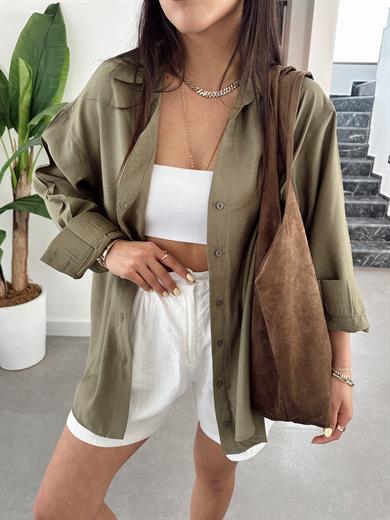 Melina Haki Oversize Gömlek