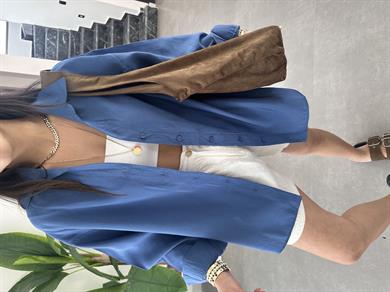 Melina İndigo Oversize Gömlek