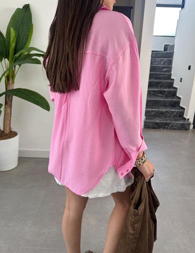 Melina Pembe Oversize Gömlek