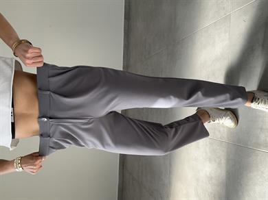 Meri Antrasit Arka Bel Lastikli Likralı Pantolon